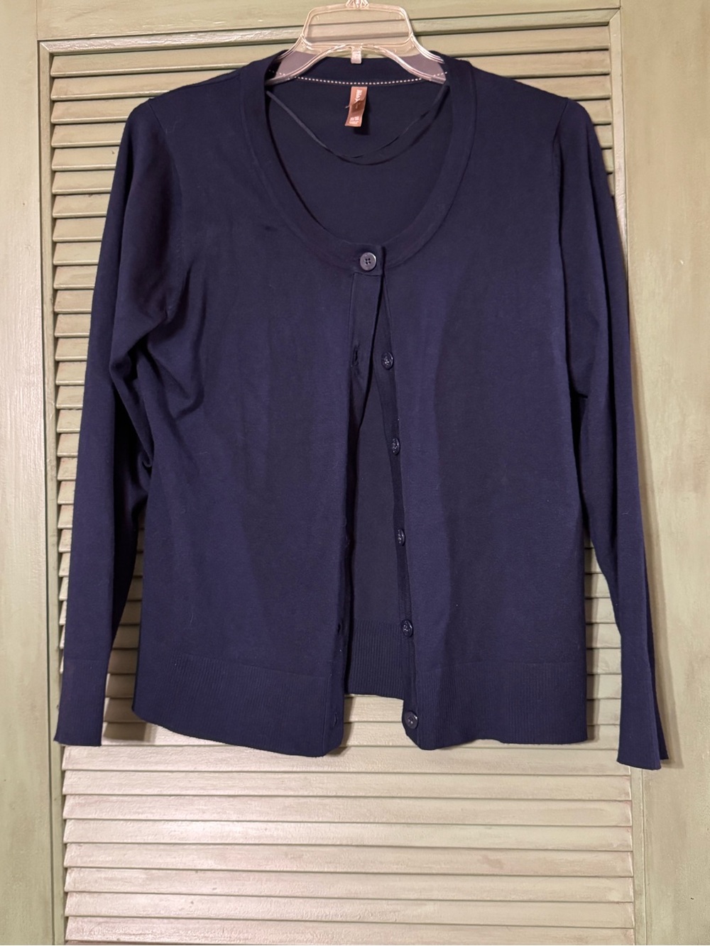 Classic Navy Button-Front Women's Cardigan